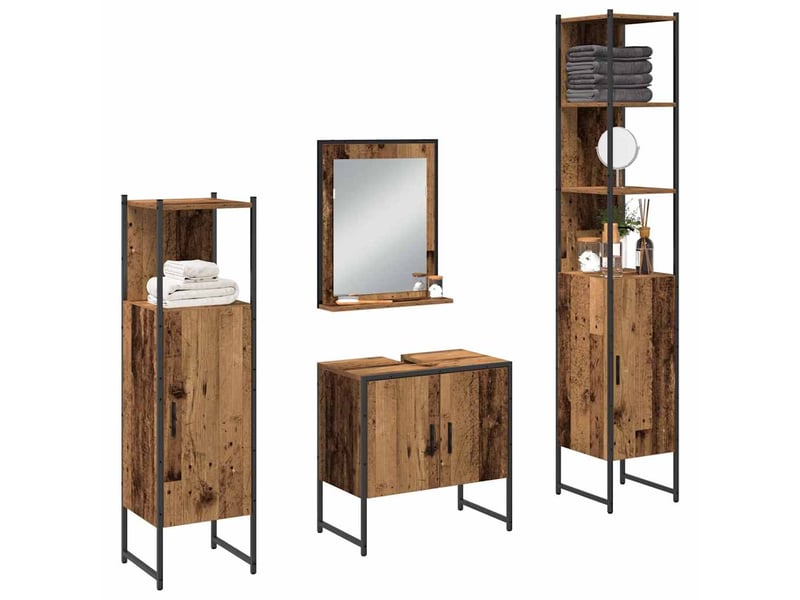 Ensemble de mobilier de salle de bain 4 pc marron cf64523  - Conforama C