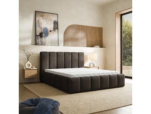 Lit coffre 180x200 cm <strong>MASSENO</strong>  <strong></strong> coloris marron