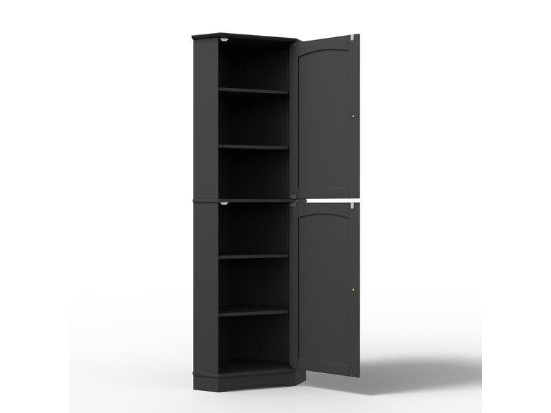 Armoire d’angle avec 2 portes et étagères réglables, 42 x 42 x 166 cm - Conforama E