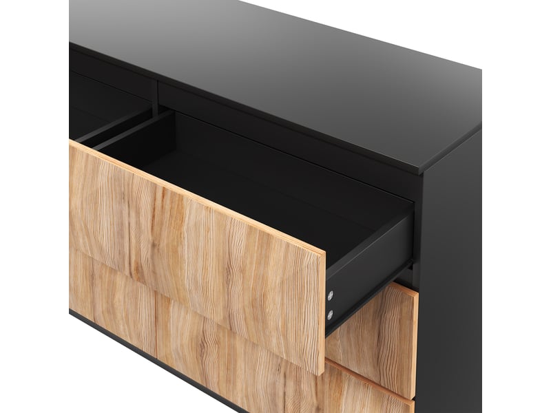Buffet 120x40x85 cm - meuble de rangement large avec 6 rangements et design contemporain - Conforama D