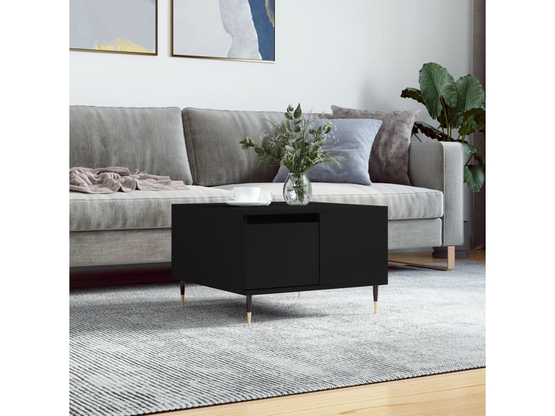  Table basse | table de salon noir 55x55x36,5 cm bois d'ingénierie shl5297  - Conforama B