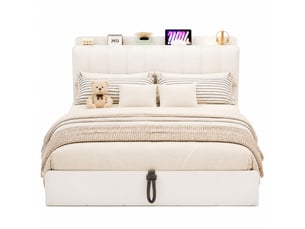 Lit coffre 180x200 cm HAVRYA   coloris blanc