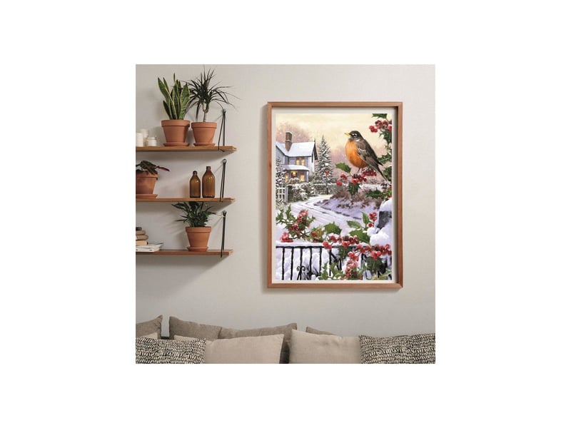  Puzzle de noel 1000 pieces robin et houx 50x70 cm avec poster CLE8005125371297 - Conforama D