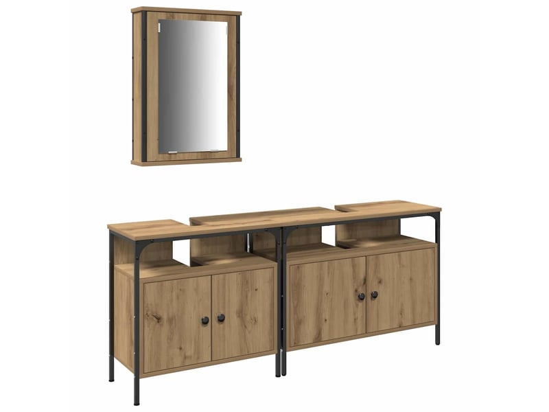  Ensembles de salle de bain, meubles de salle de bain 3 pièces marron 80 x 30 x 60 cm cf64781  - Conforama A