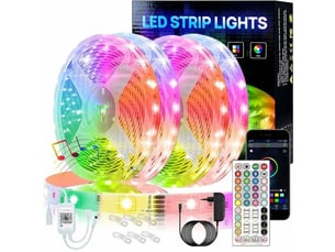 Bandes led 20m rgb 5050 kit de bandes led a changement de couleur avec telecommande 44 touches pour la decoration de la maison de la chambre