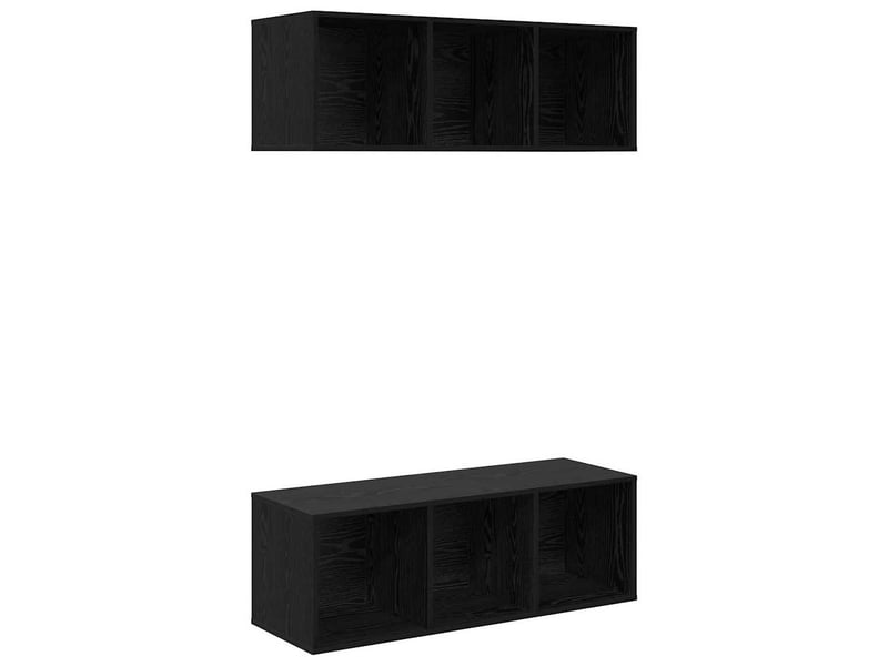 Ensemble meuble tv - banc tv - meuble de rangement 2 pcs chêne noir bois d'ingénierie  - Conforama A