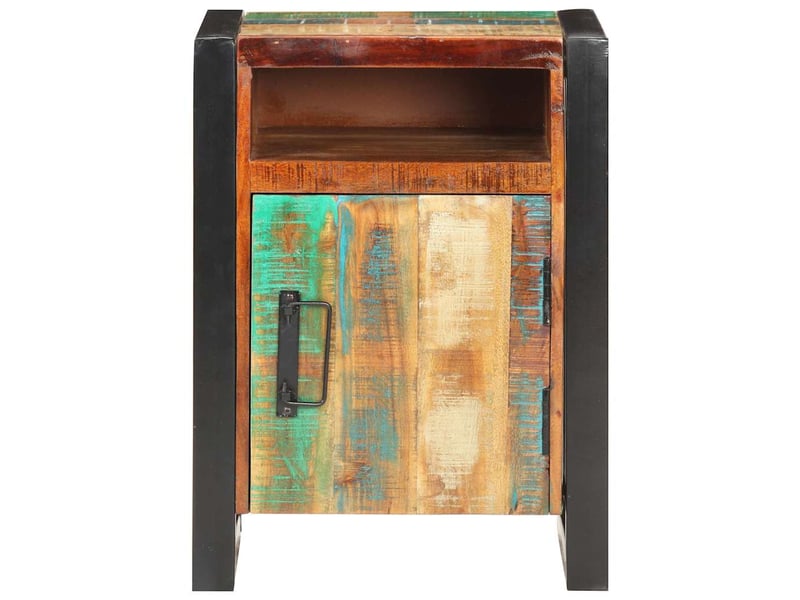  Table de chevet - cabinet de chevet - table de nuit 40x35x55 cm bois de récupération massif  - Conforama A