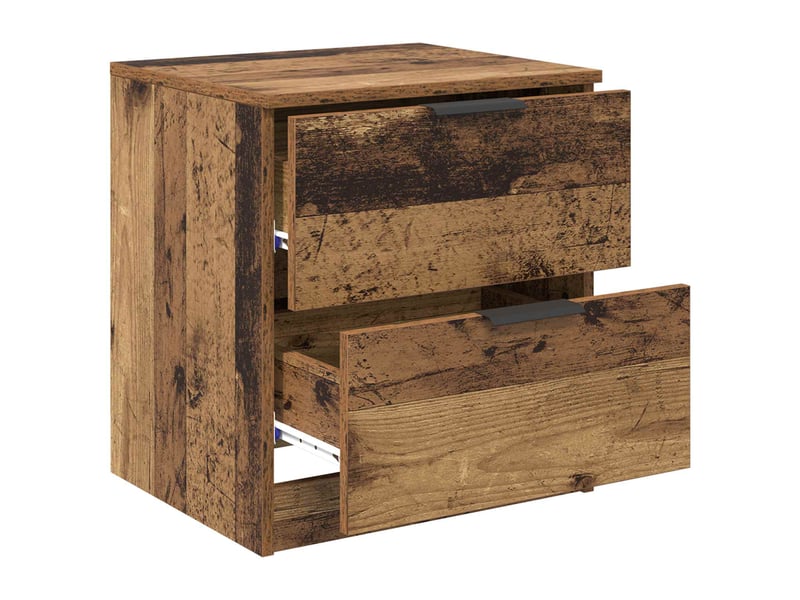  Table de chevet - cabinet de chevet - table de nuit 2 pc bois ancien 45 x 39 x 50cm  - Conforama D