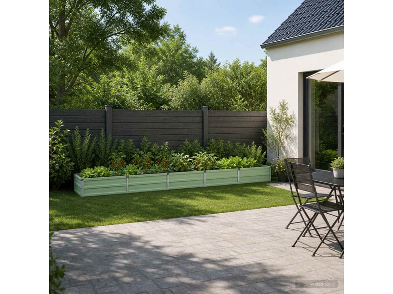 Jardinière - jardin surélevé vert pastel 400 x 40 x 24 cm - Conforama B