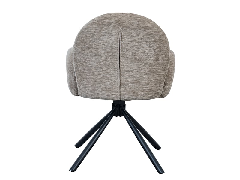  Lot de 2 chaises de salle à manger 53,5x52x86,5 cm pivotantes taupe et noir  - Conforama E