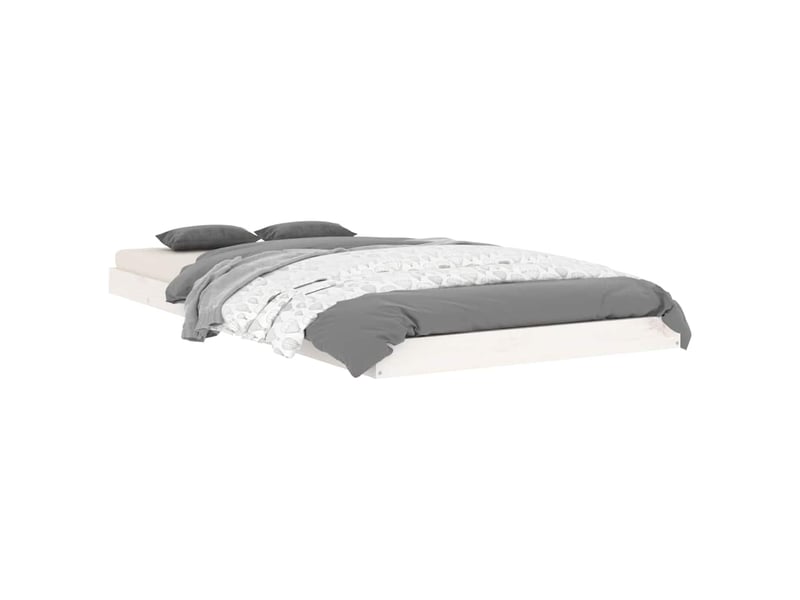  Lit simple- lit adulte -  cadre de lit sans matelas blanc 90x190 cm bois de pin massif  - Conforama B