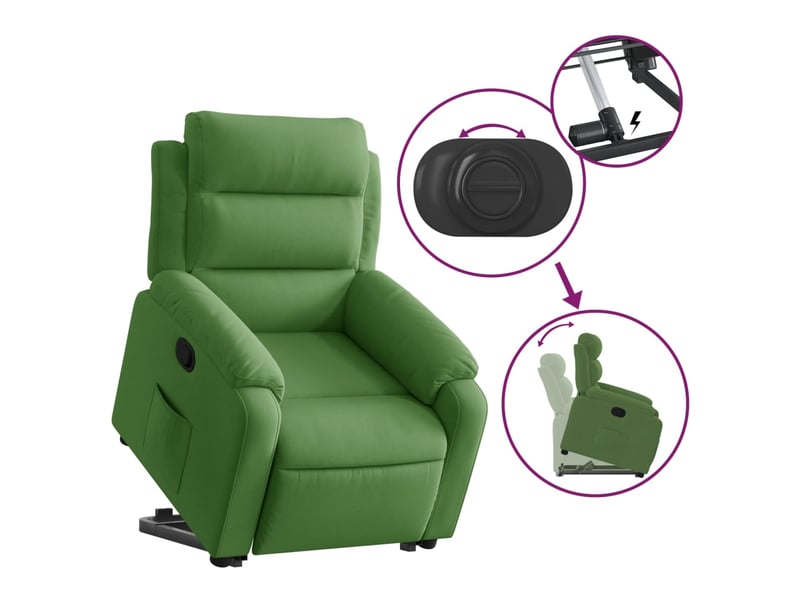  Vidaxl fauteuil inclinable vert clair velours  - Conforama E
