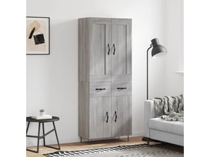 Buffet haut - bahut - meuble de rangement sonoma gris 69,5x34x180 cm bois d'ingénierie