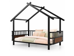 Lit cabane 90x200 cm <strong></strong>  <strong></strong> coloris noir