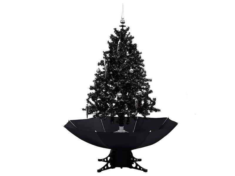  Sapin de noël - arbre de noël neigeux avec base de parapluie noir 140 cm pvc  - Conforama A