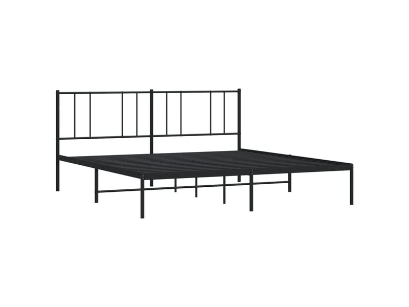  Lit double- lit adulte -  cadre de lit métal sans matelas et tête de lit noir 180x200 cm  - Conforama B