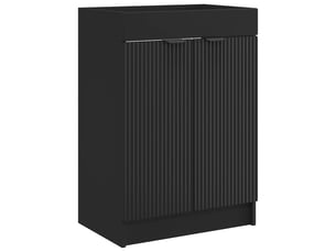 Armoire sous évier de salle de bain, meuble de rangement noir 78.5x37.5x81 cm shl4526