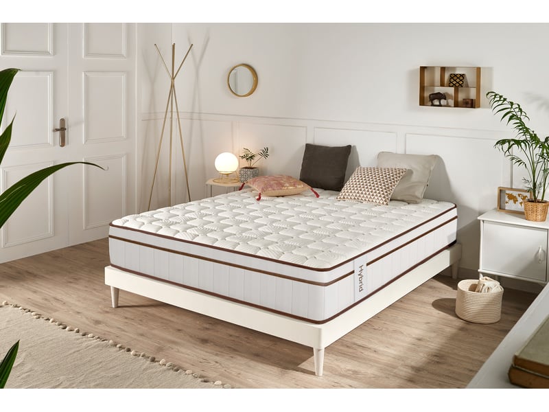 Matelas ressorts ensachés hybrid blanc 30 cm - 120x200 cm - fermeté élevée- moonia - Conforama B