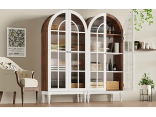 Vitrine coloris bicolore 3 étagère(s) <strong>MIVRAY </strong> <strong></strong> - 76 cmx165 cm