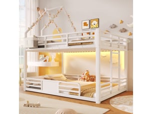 Lit superposé 140x200 cm <strong>OKMYHOME</strong>  <strong></strong> coloris blanc