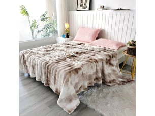Plaid à poils doux taupe 150 x 200 cm paula