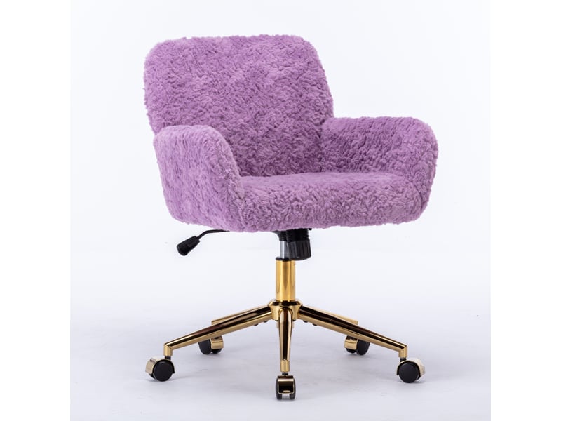  Fauteuil de bureau pivotant réglable fausse fourrure violet 61x60x90 cm W3223P498564 - Conforama B