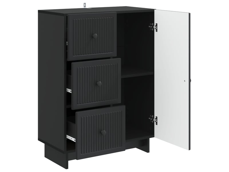  Buffet - bahut - meuble de rangement avec tiroir noir 66 x 34,5 x 90 cm bois d'ingénierie  - Conforama E