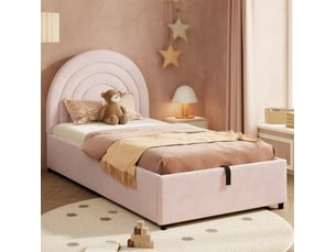 Lit coffre 90x200 cm <strong>HAVRYA</strong>  <strong></strong> coloris rose