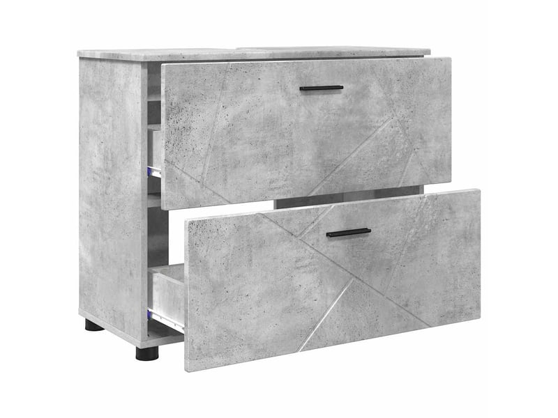  Cabinet de salle de bain, armoire salle de bain gris béton 76,5 x 35 x 64 cm cf65370  - Conforama E