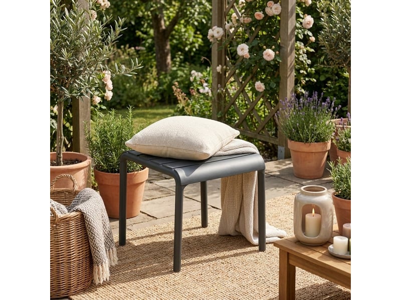  Table basse d'extérieur en polypropylène et fibre de verre bard - anthracite  - Conforama B