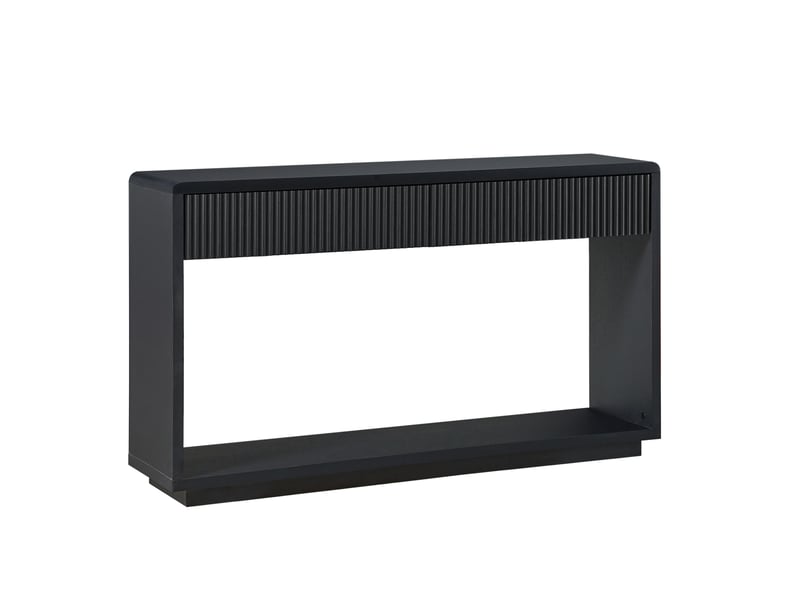 Console d’entrée moderne 150x35x85 cm avec 2 tiroirs noir charbon - Conforama E