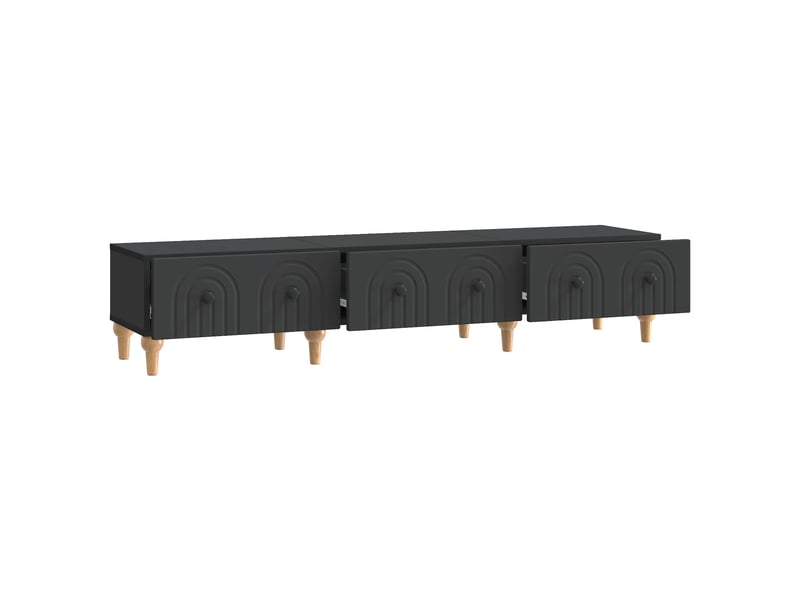  Meuble tv - banc tv - meuble de rangement avec tiroir noir 147 x 34,5 x 30 cm bois d'ingénierie  - Conforama E