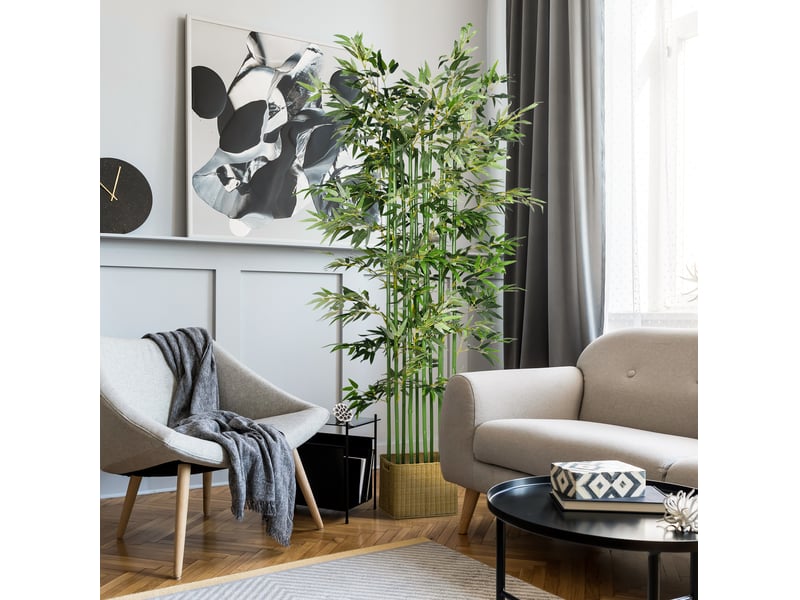  Bambou artificiel 35x35x180 cm en pot vert  - Conforama B