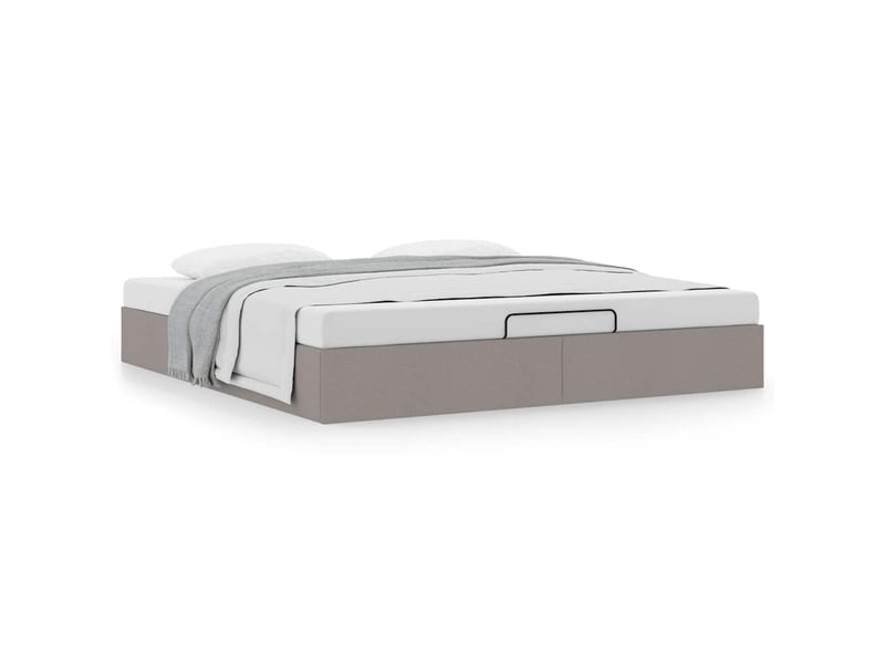  Lit adulte, lit double, cadre de lit ottoman sans matelas taupe 180x200cm tissu cf10461  - Conforama D