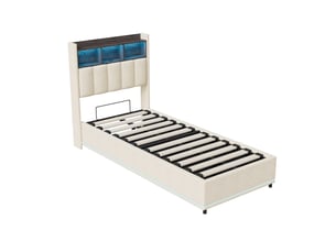 Lit coffre 90x200 cm SANS   coloris beige