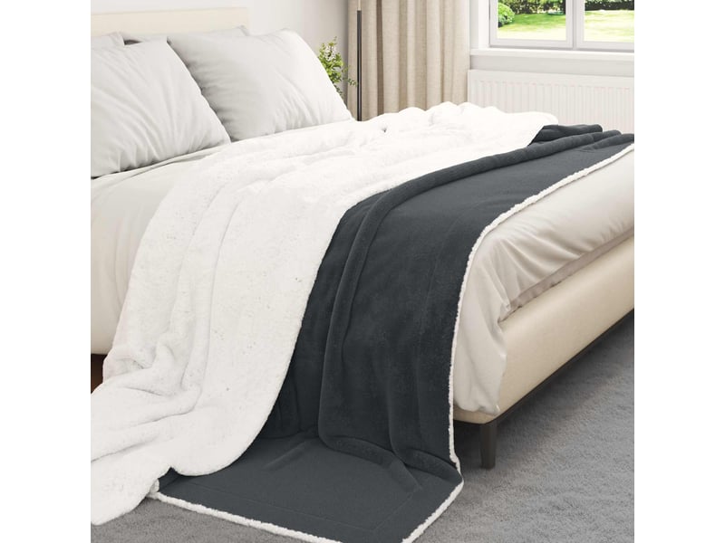  Plaid canapé gris foncé 220x240 cm 2.67 kg polaire  - Conforama C