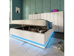 Lit coffre 160x200 cm VIVRYN coloris blanc