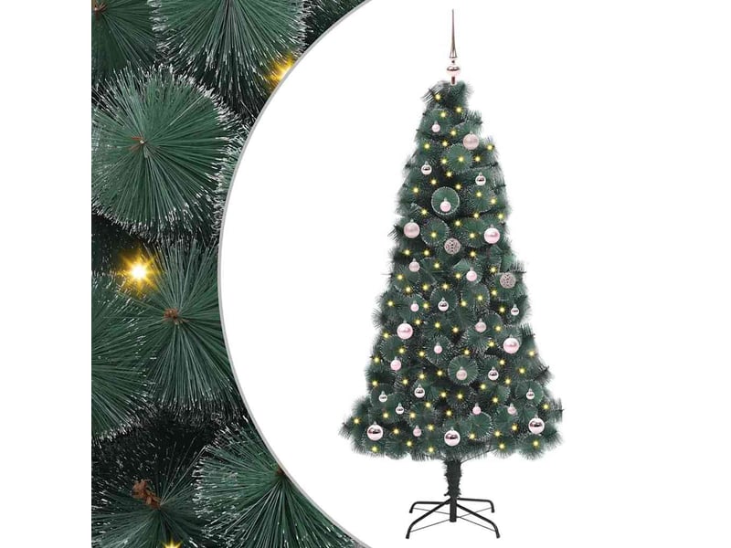  Sapin de noël artificiel, arbre de noël pré-éclairé avec ensemble de boules shl4621  - Conforama B