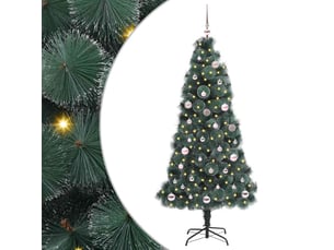 Sapin de noël artificiel, arbre de noël pré-éclairé avec ensemble de boules shl4621