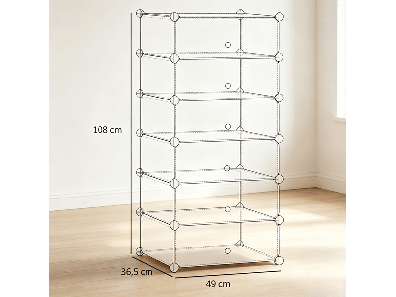  Tour de rangement modèle stack, armoire empilable polyvalente, étagère modulable créative  - Conforama C