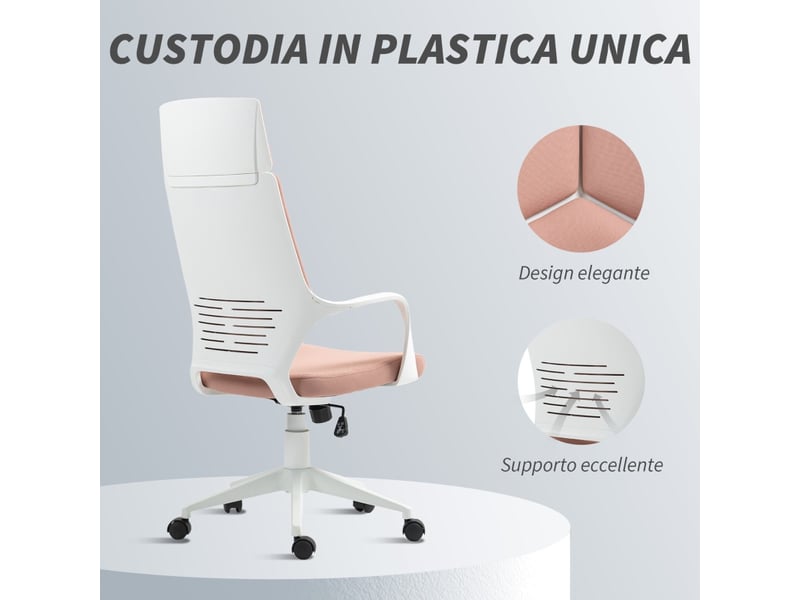  Chaise de bureau veris ergonomique réglable pivotante rose  - Conforama C