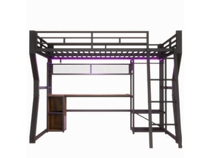 Lit mezzanine 140x200 cm <strong>ZOVIRA</strong>  <strong></strong> coloris noir