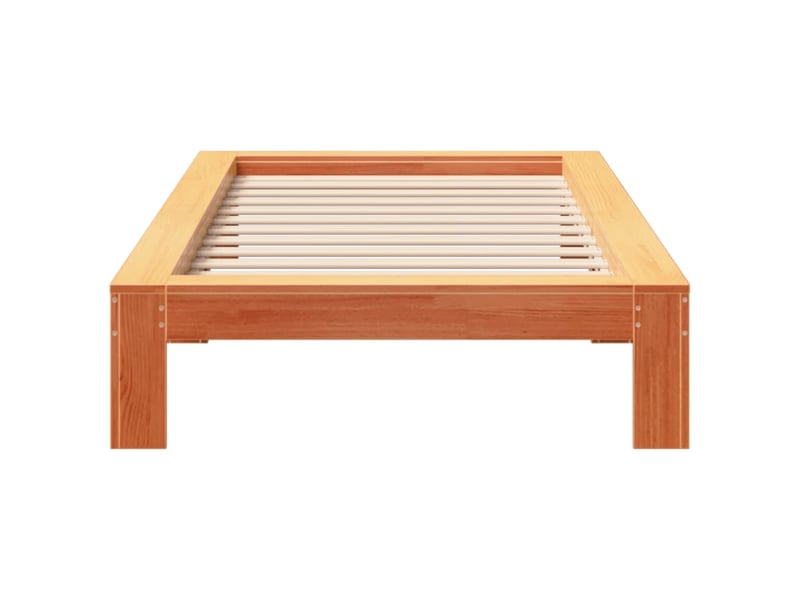  Lit simple- lit adulte -  cadre de lit sans matelas  marron 90x200 cm bois pin massif  - Conforama C