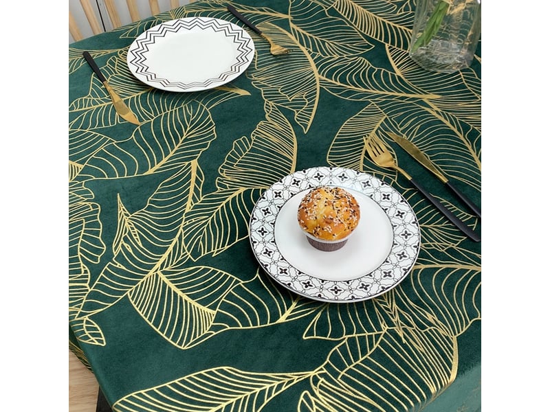  Nappe toile cirée nappe à  motif de feuilles botanique toile cirée rectangulaire 140x220cm  - Conforama D