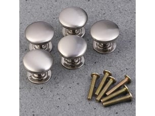5 boutons de porte ronds solides à trou unique