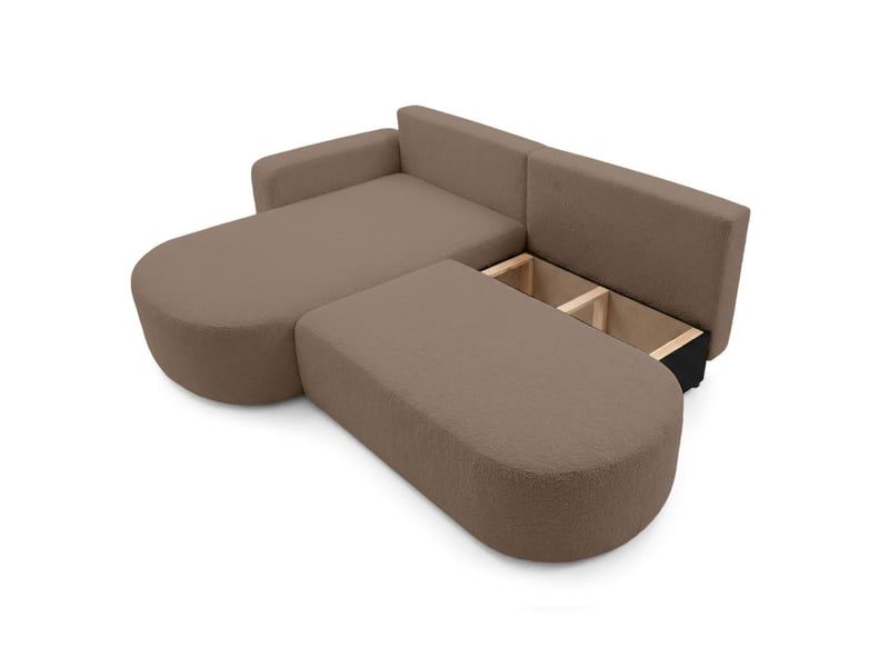  Kiara - canapé d'angle max convertible 5 places en bouclettes  - Conforama D