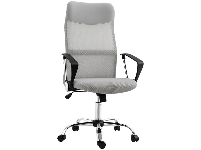  Fauteuil de bureau ergonomique, chaise bureau, tissu maille, 63x65x119cm, gris  - Conforama B