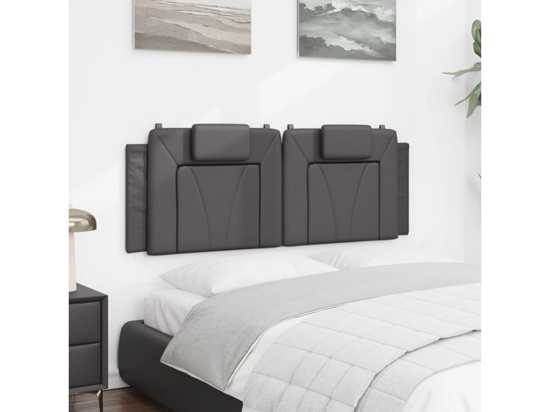 Coussin de tête de lit viana gris 140 cm similicuir cf55966 - Conforama D