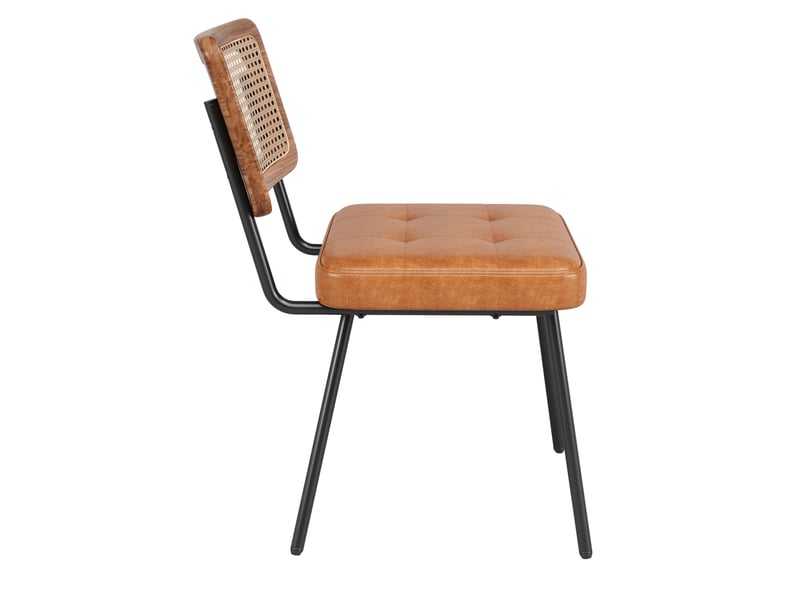  Lot de 6 chaises en pu cuir et métal coloris marron chaise marron - Conforama D