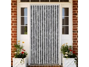 Rideau anti-mouches, moustiquaire gris et noir 118x220 cm chenille cf43547